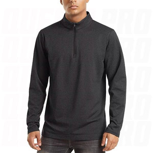 Chemises de golf à manches longues pour hommes, col zippé, doublées en polaire, chaudes, performantes, respirantes et anti-transpiration - Product Image 2