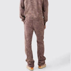 OEM Loose Fit Cotton <b>Tracksuit</b> Embossed Print Acid Wash Custom Design Soft Jogger Set Comfortable Streetwear Clothing - Product Image 5