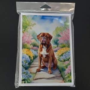 Dogue De Bordeaux Whimsical A7 Tamaño 5x7 Tarjetas de notas en blanco Paquete de 8 con sobres Juego de tarjetas de felicitación Spring Path - Product Image 3