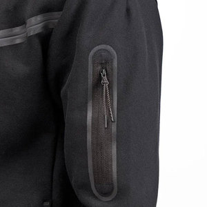 Men's Black Hooded Tracksuit Full <b>Zip</b> Solid Color Sporty Casual Autumn Wear Regular Fit With Side Pockets 100% Polyester - Product Image 6
