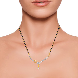 Collier pour femme plaqué or 18 carats avec diamant de laboratoire taillé, certifié IGI, pour un usage quotidien romantique, chaîne en or jaune, perles noires, modèle Pulse - Product Image 4
