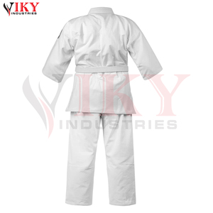 Traje de Karate Blanco de Alta Calidad, Cómodo y Personalizable con Logotipo, Ropa de Artes Marciales de Poliéster y Algodón - Product Image 3