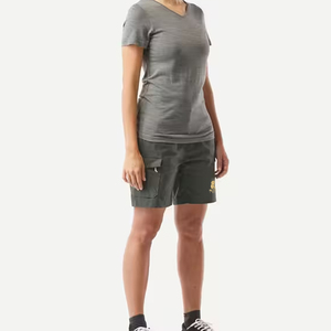 Short cargo uni pour femme BE DOT, taille haute, élastique, séchage rapide, décontracté, avec poches, logo sur la jambe droite, 100 % coton Oxford - Product Image 6
