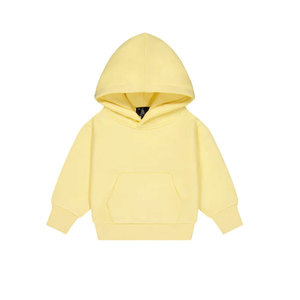 Conjunto de Sudadera con Capucha Amarilla para Bebés Niñas, Manga Larga, Corte Holgado Informal, Color Sólido, Traje Deportivo de Algodón para Primavera, Bebés y Niños Pequeños - Product Image 2