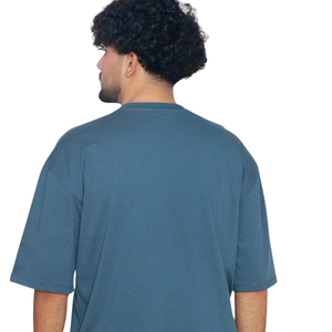 Camiseta de cuello redondo oversize para hombre, manga corta, hombros caídos, corte relajado, estilo casual urbano, venta al por mayor, camiseta básica de moda personalizada - Product Image 4