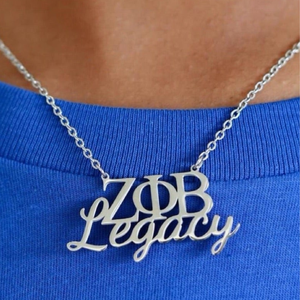 Collar Zeta Phi Beta Legacy con Colgante de Letras, Cadena Dorada/Plateada, Joyería de Hermandad Griega, Regalo Elegante para Mujer, Uso Diario con Estilo - Product Image 6