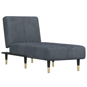 Chaise longue en velours gris foncé 21,7 po x 55,1 po x 27,6 po, taille élégante pour le confort et le style - Product Image 2
