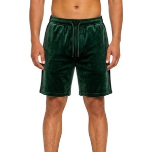 Pantalones Cortos Bermuda de Terciopelo Verde Sólido para Hombre, Tendencia 2026, Cintura Media con Cordón, Casuales, de Algodón Tejido Transpirable - Product Image 1