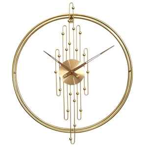 Horloge Murale Luxe Moderne Minimaliste en Métal Noir, Design Cercle Flottant, Mouvement Quartz Silencieux pour Hôtels de Charme, Bureaux et Décoration - Product Image 5