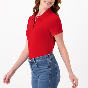 Nueva Camisa Roja Sólida para Mujer a la Moda con Logotipo Personalizado Impreso, Botones en Contraste Ligeros, Verano, 100% Algodón Transpirable - Product Image 3