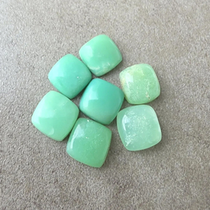 Natural Chrysoprase Green Square <b>Cushion</b> Cut AAA Grade Flat Back Calibrated Loose Gemstone - Product Image 2