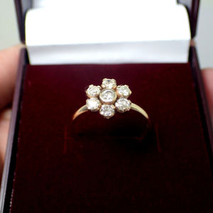 Hecho a mano 18K oro 925 Plata corte brillante diamante personalizable bisel ajuste incrustaciones estilo étnico compromiso boda fiesta anillo - Product Image 1