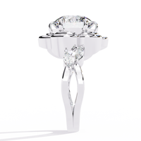 Bague en argent sterling 925 avec trois pierres en moissanite, taille brillant rond, ovale, marquise, pour fiançailles, mariage, anniversaire