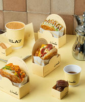 Boîte à sandwich, plateau, emballage alimentaire rapide, biodégradable, recyclable, écologique, pour sushi, bonbons, gâteaux, gaufres, boulangerie, hamburgers, en papier – Vente chaude