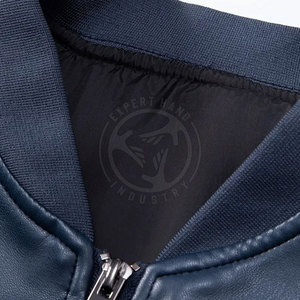 Veste en cuir véritable pour homme 2026, coupe ajustée, style motard moderne, col montant, logo frontal, pour la mode urbaine et un usage décontracté - Product Image 6