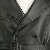 Vêtement en cuir véritable pour homme en gros |   Manteau trench en cuir sur mesure |   Fabricant OEM ODM |   Veste d'hiver en cuir de vachette de qualité supérieure, modèle uni