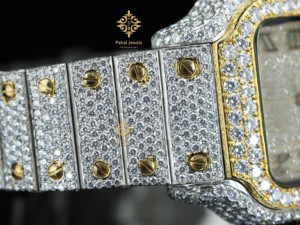 นาฬิกาข้อมือผู้ชาย Pahal Jewels หรูหรา ระบบจักรกล ประดับเพชร ตัวเรือนสแตนเลสทรงเหลี่ยม ขนาด 40 มม. หน้าปัดอนาล็อก แสดงวันที่อัตโนมัติ ปุ่มกดขนาด 16 มม. - Product Image 5