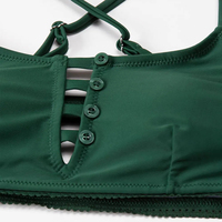 Conjunto de Tankini Bandeau de 3 Piezas para Mujer, Hecho a Medida, de la Mejor Calidad, Diseño Sólido con Logotipo Frontal, Poliéster/Nailon Ecológico y Transpirable