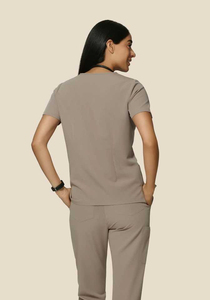 Tenues d'infirmière unisexes respirantes anti-rides en tricot, ensembles de blouses extensibles à col en V, service OEM, usage hospitalier - Product Image 2