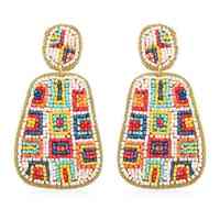 <strong>Top</strong> Selling Light Luxury Trendy Handmade <strong>Embroidery</strong> Beaded Statement Earrings <strong>Hoop</strong> Wedding Party Festive Bohemian Dangles