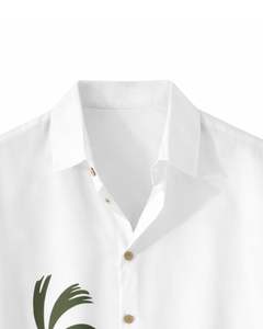 Chemise boutonnée à manches courtes avec imprimé de palmiers tropicaux au coucher du soleil, style décontracté d'été pour la plage, pour hommes, fabrication OEM personnalisée en gros - Product Image 5