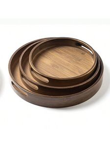 Wooden serving <b>tray</b> with handles strong build polished surface ideal for serving coffee <b>tea</b> snacks breakfast home use - Product Image 4