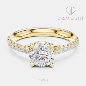 Bague de mariage ronde 1,00 carat, bijoux fins, certifiée IGI, or blanc 14 carats, diamant de laboratoire, bague de fiançailles et d'anniversaire - Product Image 5
