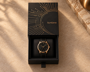 Boîte à montre personnalisée SunGene en cuivre noir - Product Image 3