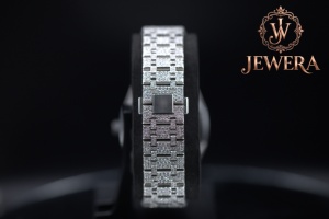 Hip Hop Iced Out Moissanite Diamond Stainless Steel Analog Glass Watch with Premium Craftsmanship for Men's Fashion Gift Giving - Product Image 4