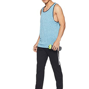 Débardeur sans manches personnalisé pour homme, avec logo frontal, écologique, col rond, uni, respirant, tricoté, décontracté - Product Image 2