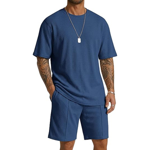 Men 2 Piece Matching <b>Set</b> Manufacturer Cotton T Shirt Cargo Shorts Summer OEM ODM Bulk Supply - Product Image 1