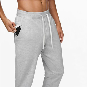 Men's Gray <b>Elastic</b> Waist Sweatpants With Side Pockets Casual Jogger Pants Breathable Knitted Fabric Autumn Wear - Product Image 5