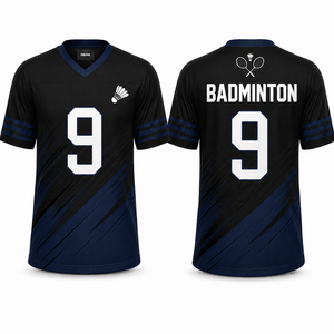 Black Navy Elite Badminton Jersey Custom Badminton Team Jersey Black/Navy Performance Sublimated Badminton Jersey ProFit Black - Product Image 1