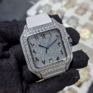 Reloj de hombre personalizado de alta calidad con cristal de hielo VVS y zafiro, caja cuadrada mecánica y de lujo. - Product Image 3