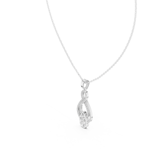 Factory Wholesale 925 Silver 10K Gold Plated Pear Cut Lab Grown Diamond Ethnic <b>Statement</b> <b>Necklace</b> Pendant for Women - Product Image 3