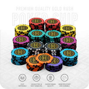 Juego de Fichas de Póker de Arcilla Gold Rush de 40 mm y 14 g Sin Denominación, 300/500 Piezas, Incluye Bandeja - Product Image 2