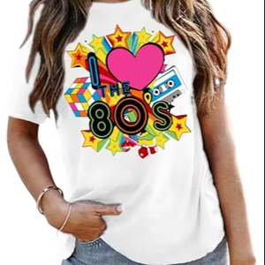 T <b>shirt</b> <b>Women's</b> Plus Size Winter Vintage <b>80s</b>/90s Retro Graphic Breathable Half Sleeve T-<b>Shirts</b> - Product Image 3