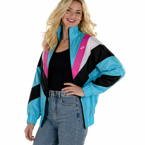 Veste coupe-vent légère et tendance pour femme, entièrement zippée, color block, streetwear, OEM ODM, respirante, décontractée, pour l'extérieur, vente en gros - Product Image 3