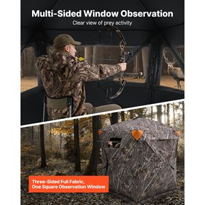 Accessoire de camouflage de chasse à 270 degrés pour 1-2 personnes, sac de transport portable et résistant pour abri de chasse au cerf pop-up - Product Image 2