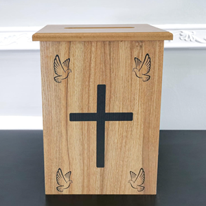 Cajas de donaciones de madera con cruz y palomas, caja de recogida de donaciones ideal para iglesias, capillas, catedrales de Vietnam - Product Image 4