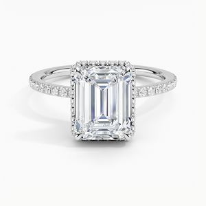 แหวน BOJ รุ่น 059 ทรง Emerald Cut เงินแท้ 925 ประดับเพชร Gala Halo 2 กะรัต สี D ความสะอาด VVS1 มอยส์ซาไนต์ รับรองโดย GRA ราคาประหยัด แหวนแต่งงาน - Product Image 1