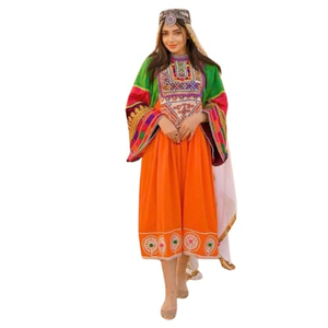 Vestido Afgano Kuchi Tradicional de Alta Calidad para Novia, Estilo Bohemio Tribal Banjara, Bordado con Encaje y Borlas - Product Image 1