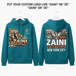 Sudadera con Capucha para Mujer, 340 GSM, Algodón Premium, Forro Polar de Poliéster, Color Verde Azulado, Bordado Personalizado, Impresión en Serigrafía, Impresión Puff, Logotipo OEM ODM - Product Image 1