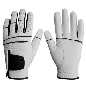 Gants de golf unisexes en cuir Cabretta de qualité supérieure, entièrement personnalisés, super ajustés, avec logo en caoutchouc personnalisé, fabriqués à la main pour le sport 2026 - Product Image 1