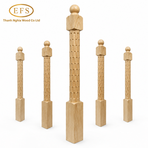 Colonne de poteau d'escalier en bois massif chêne rouge moderne, durable, écologique, sûre, facile à installer – Pièces d'escalier pour écoles et appartements - Product Image 1