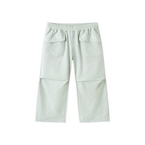 Pantalones de Nailon Tejido Verde para Niñas, Cintura Elástica, Casuales, Ecológicos, de Secado Rápido, Suaves, Transpirables, para Uso Diario al Aire Libre - Product Image 1