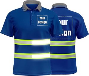 Chemise de travail pour homme à manches courtes avec logo personnalisé imprimé, bandes réfléchissantes haute visibilité, 100% coton respirant - Product Image 1