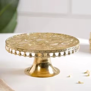 Support à gâteau en aluminium avec poignées en forme d'anneau Offre Spéciale, pièce maîtresse de luxe, plateau décoratif pour gâteau, fête d'anniversaire, plateau décoratif pour gâteau - Product Image 5
