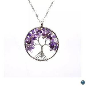 Colgante de Árbol de la Vida con Piedras Naturales de 7 Chakras, Bañado en Plata, Joyería Clásica de Moda, Venta al Por Mayor, Nueva Llegada, Mejor Calidad - Product Image 3