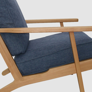 Chaise moderne en teck massif confortable et écologique avec coussin pour une utilisation intérieure et extérieure dans le salon, la villa, la cour, le salon de jardin - Product Image 5
